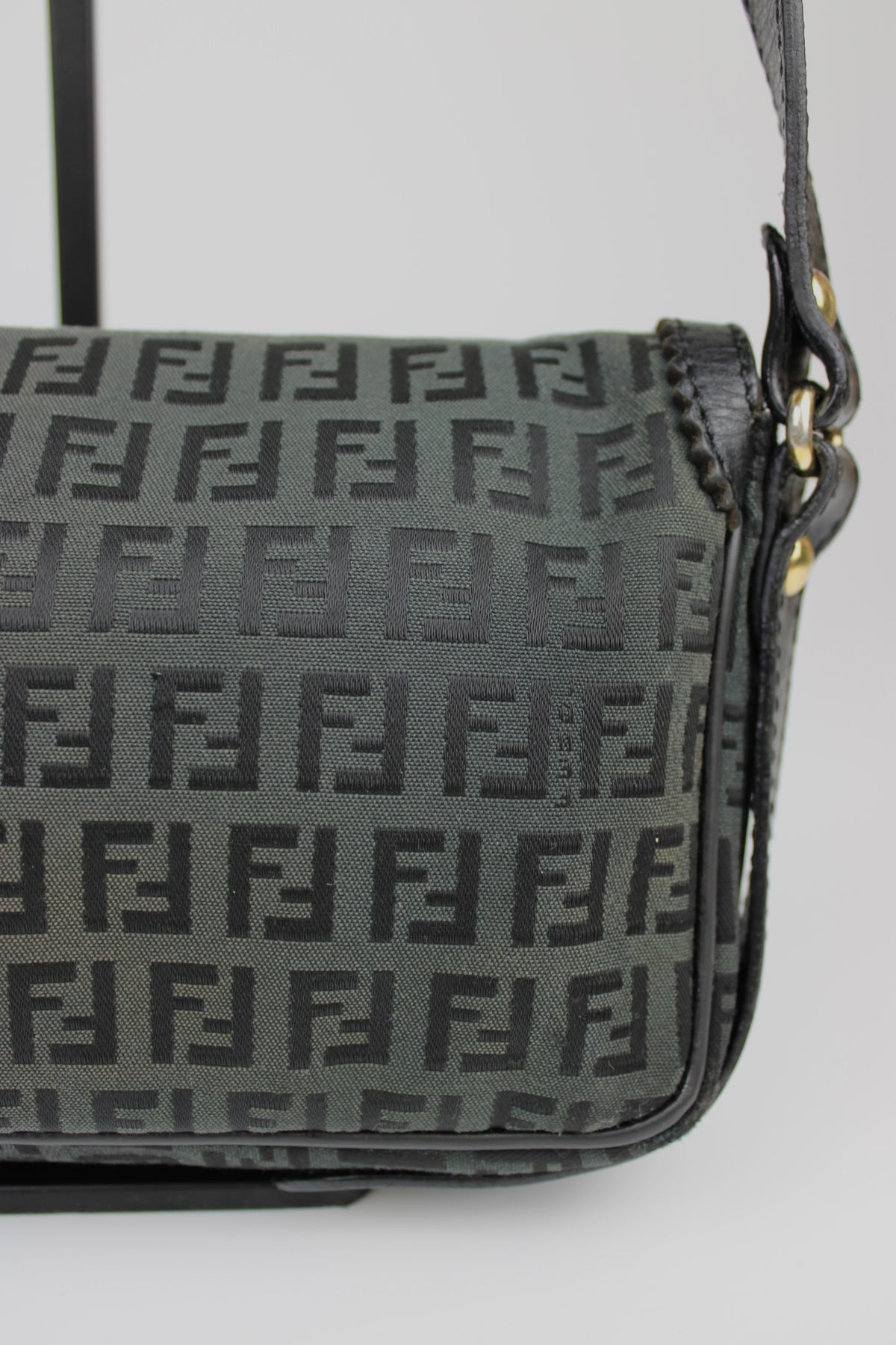 Pre-owned Fendi Zucchino Flap Shoulder Bag