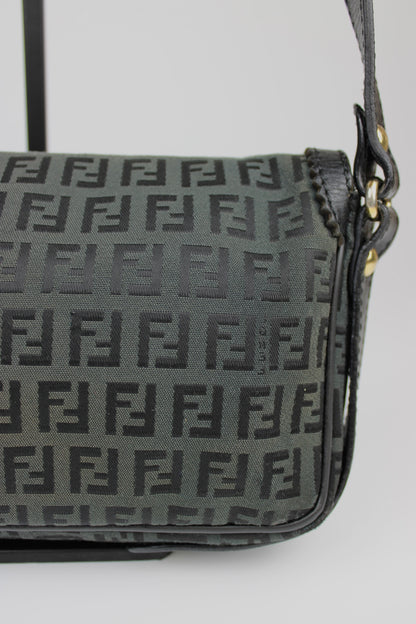 Pre-owned Fendi Zucchino Flap Shoulder Bag