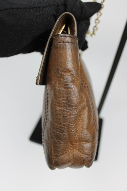 Fendi Leather 2-Way Chain Strap Baguette Bag