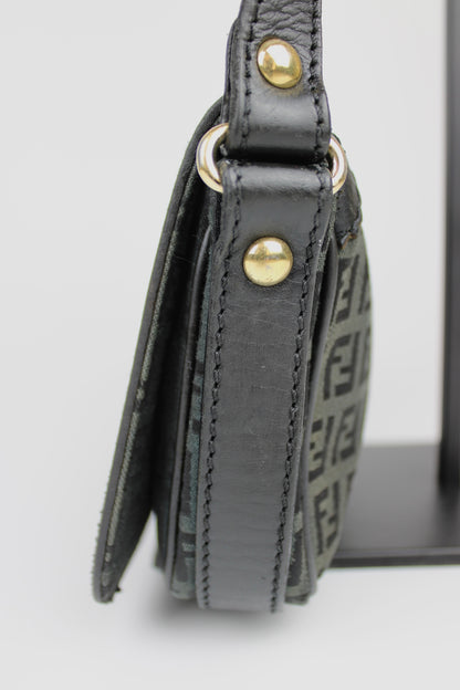 Pre-owned Fendi Zucchino Flap Shoulder Bag