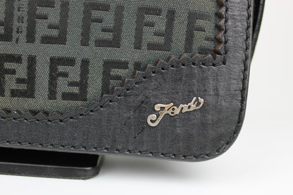 Pre-owned Fendi Zucchino Flap Shoulder Bag