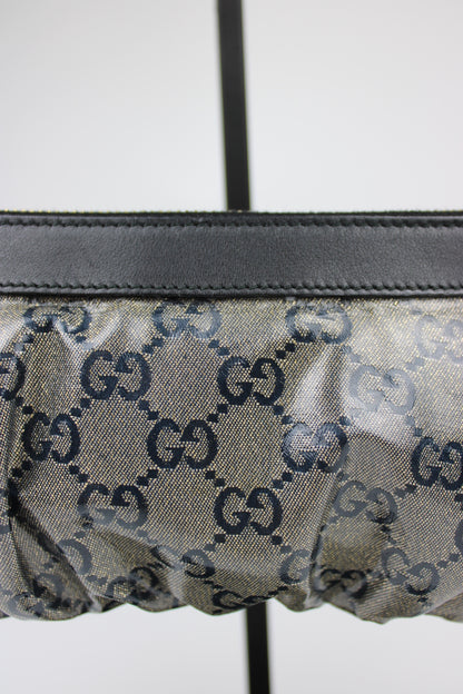 Gucci Monogram Charm Patent Pochette Bag
