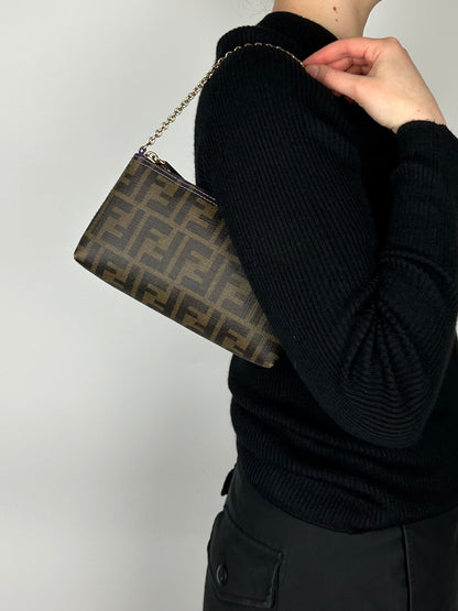 Fendi Zucca Chain Strap Pochette Bag