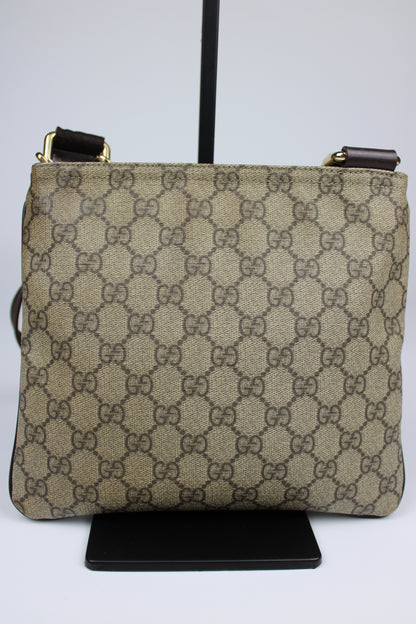 Gucci Monogram Coated Canvas Cross Body Bag (With Gucci Charm)