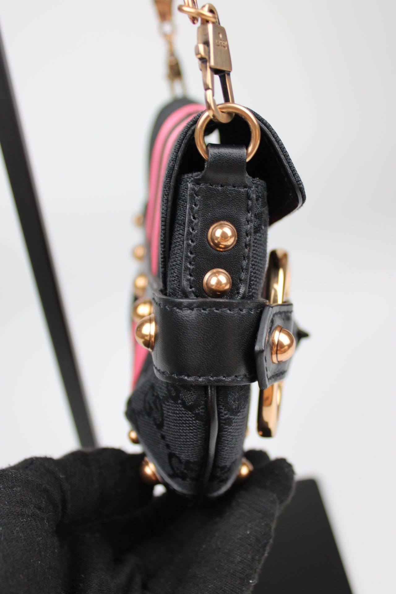 Gucci Monogram Horsebit Mini Pochette Bag