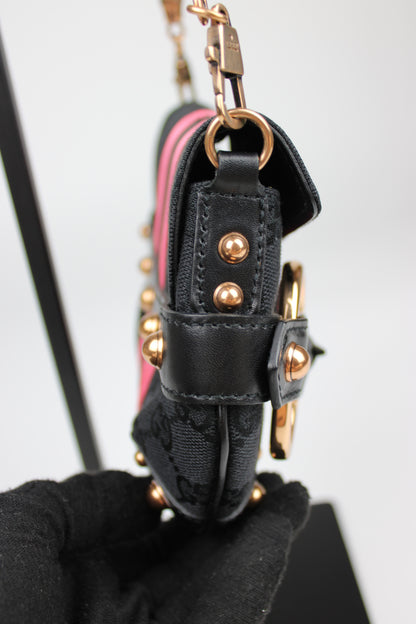 Gucci Monogram Horsebit Mini Pochette Bag