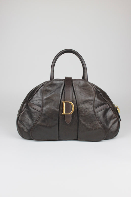 Dior Ostrich Leather Double Saddle Bag 2000