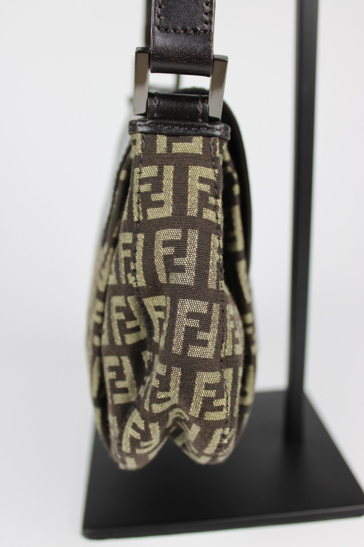 Fendi Zucchino Drawstring Baguette Bag
