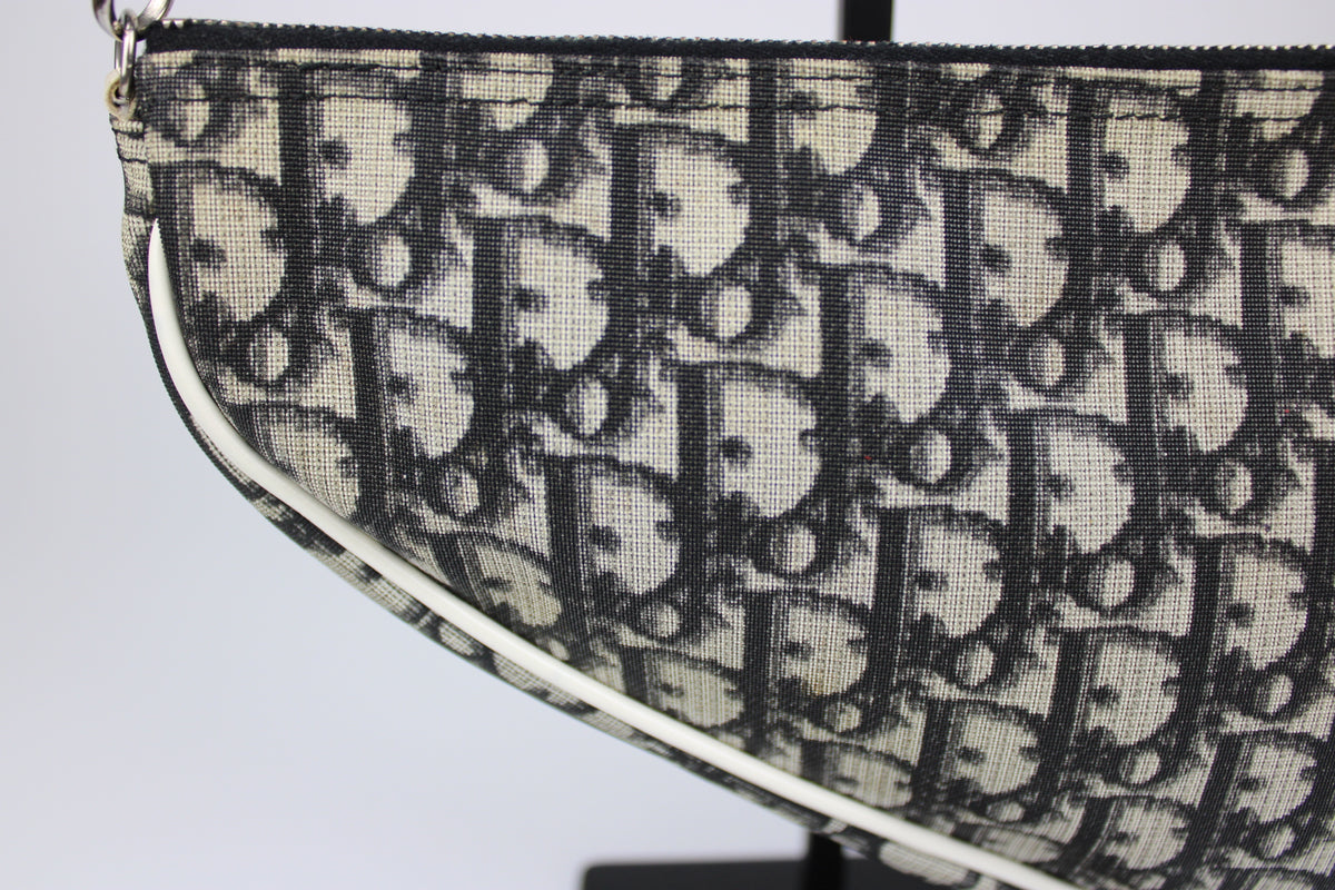 Pre-owned Dior Blue Monogram Mini Saddle Bag 2002