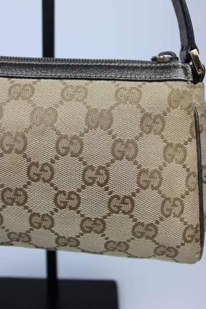 Pre-owned Gucci Monogram Abbey D-Ring Pochette Bag