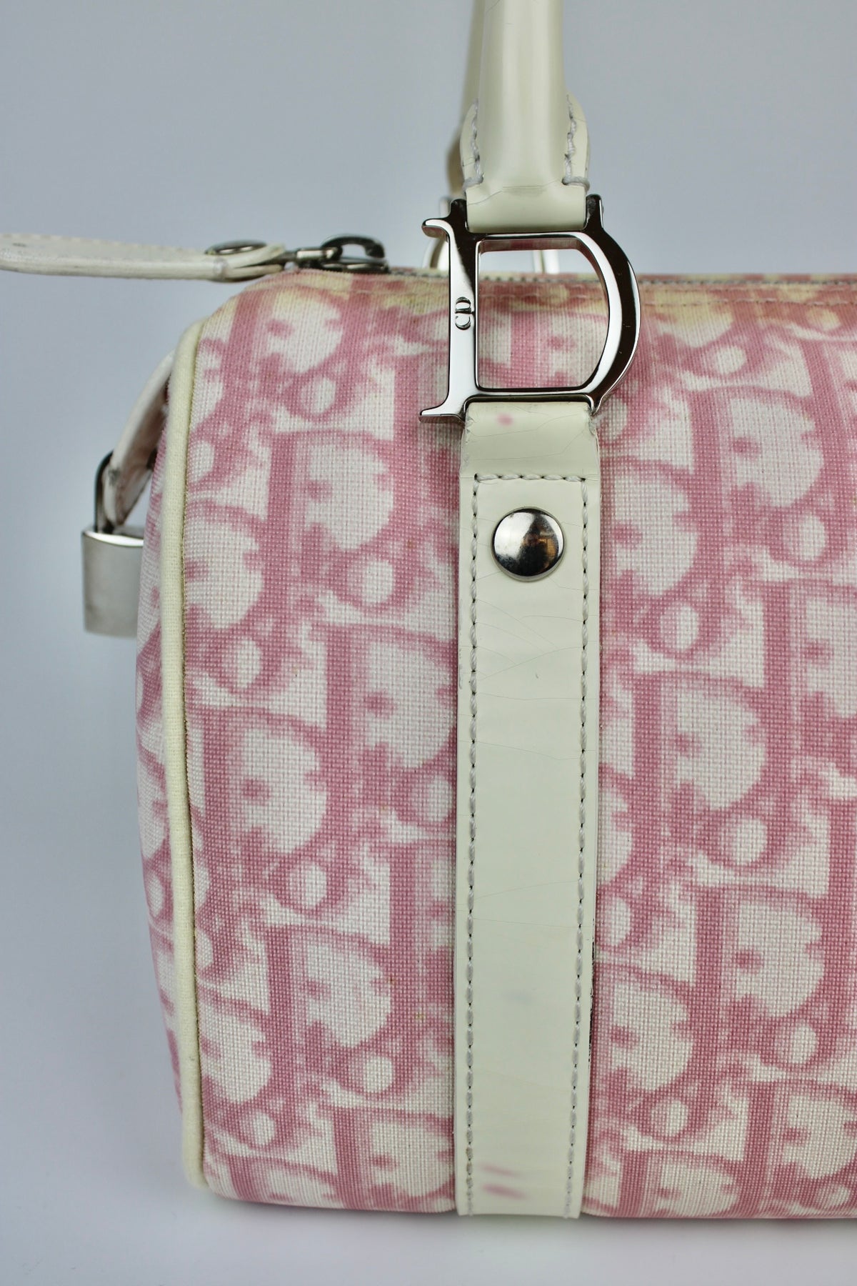 Pre-owned Dior Monogram Pink Mini Boston Bag 2004