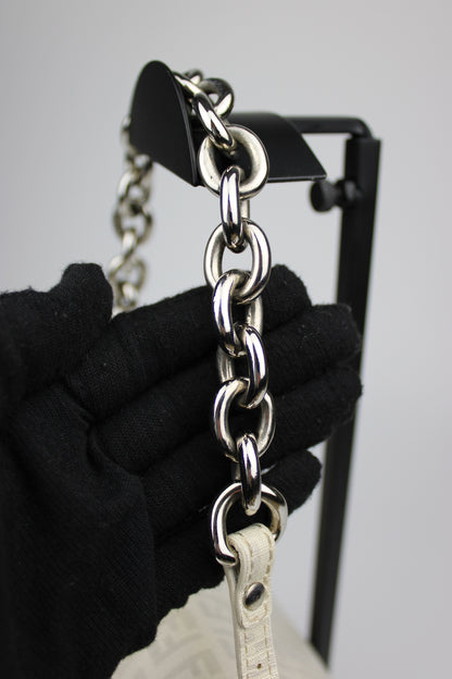 Fendi Zucchino Chain Strap Mini Baguette Bag