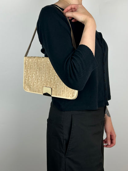 Pre-owned Dior Monogram Oblique Canvas Chain Strap Bag 1980s