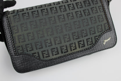 Pre-owned Fendi Zucchino Flap Shoulder Bag