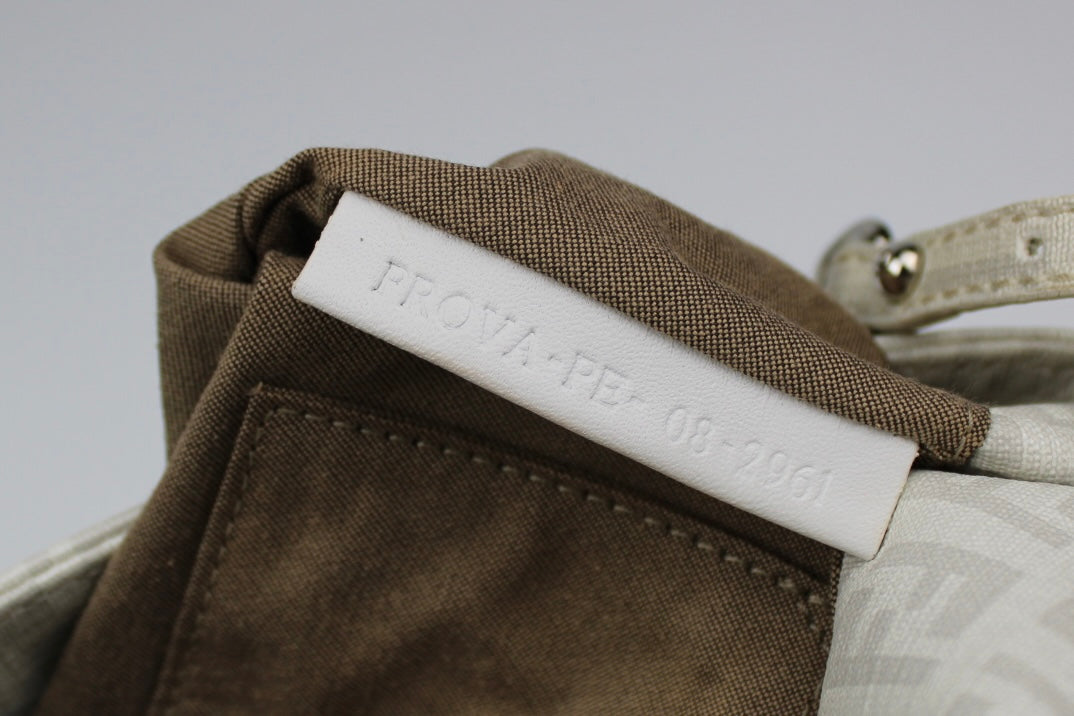 Fendi Zucchino Chain Strap Mini Baguette Bag