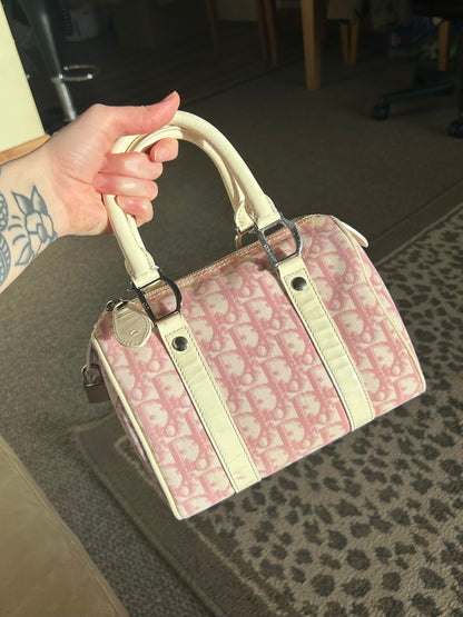 Pre-owned Dior Monogram Pink Mini Boston Bag 2004