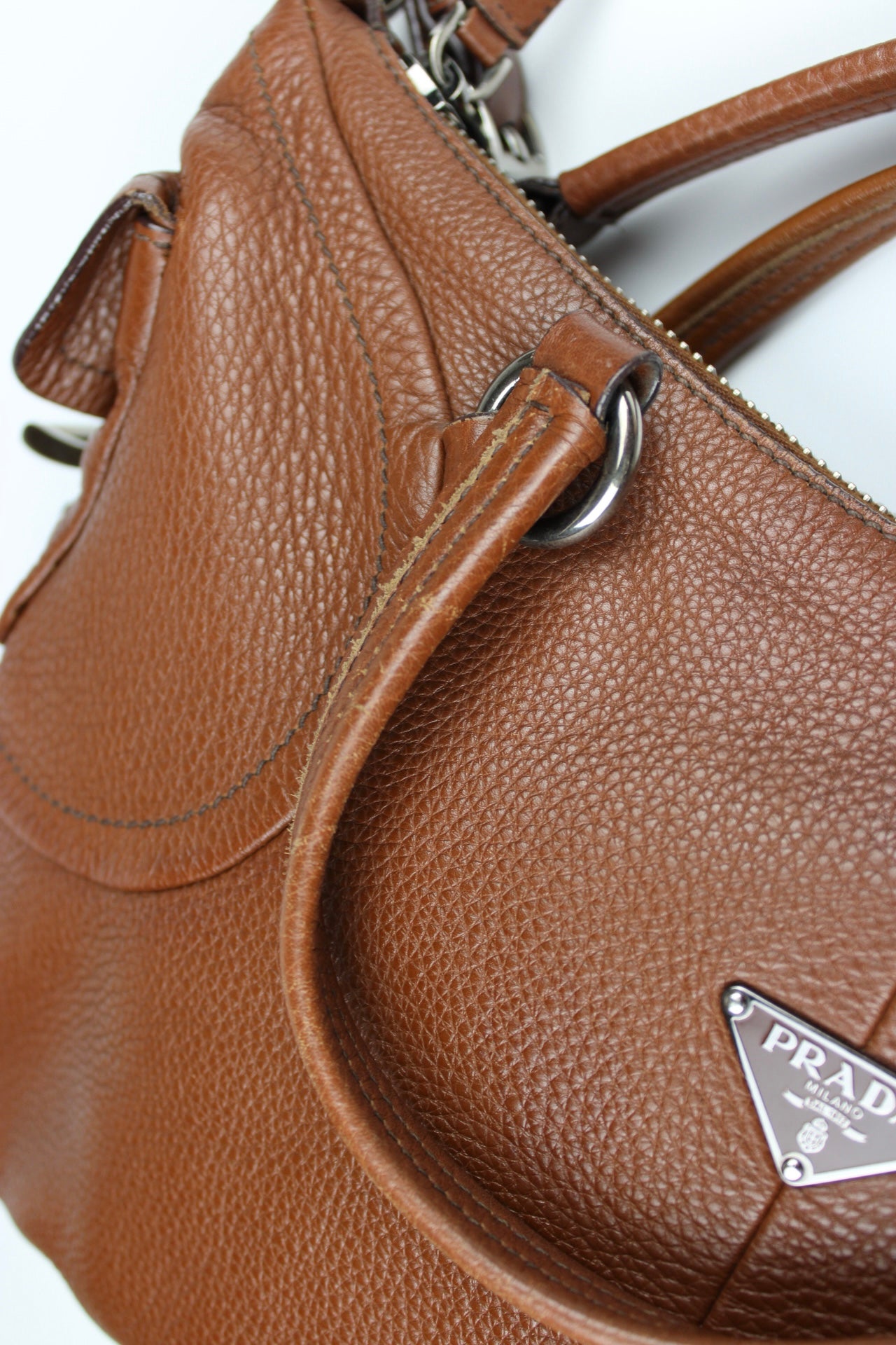 Prada Vit Daino Leather Two Way Bag
