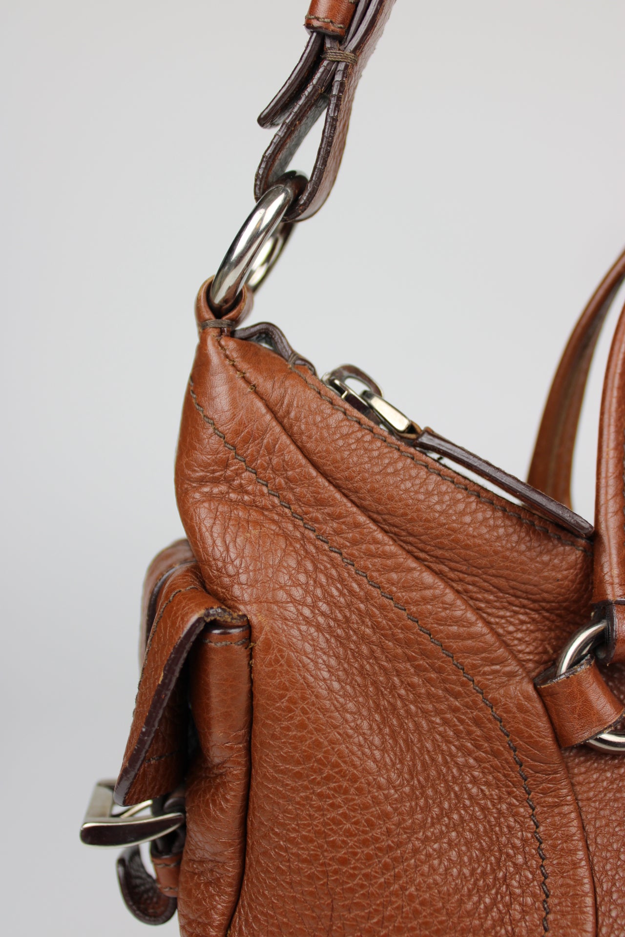 Prada Vit Daino Leather Two Way Bag
