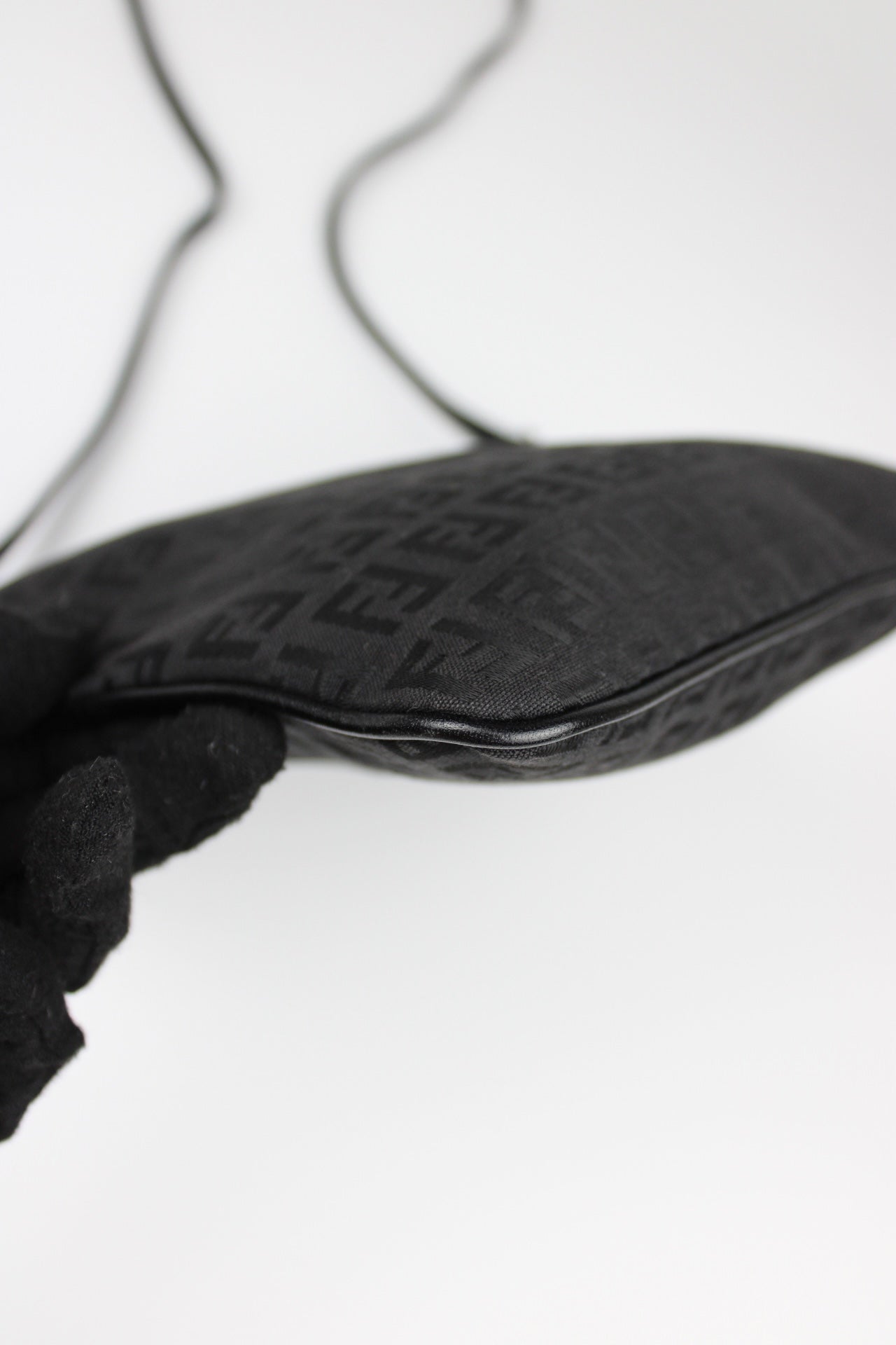 Fendi Zucchino Black Cross Body Bag