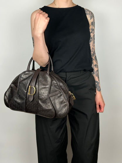 Dior Ostrich Leather Double Saddle Bag 2000