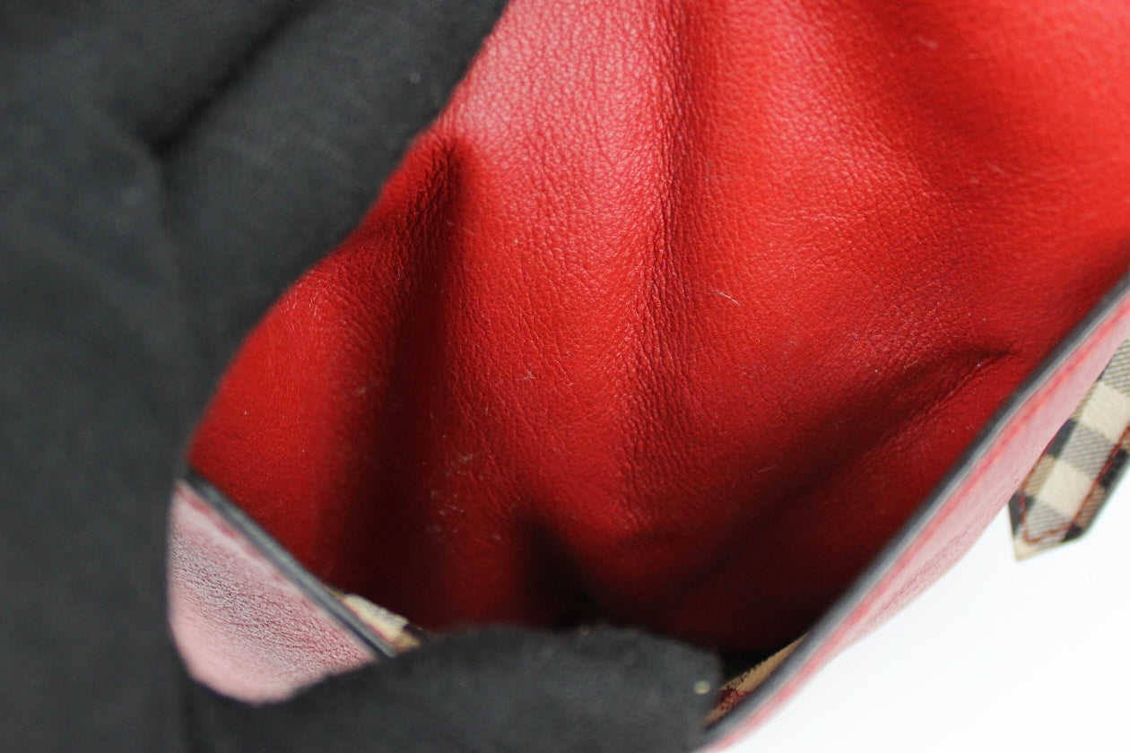 Burberry Leather Canterbury Tote Bag Red