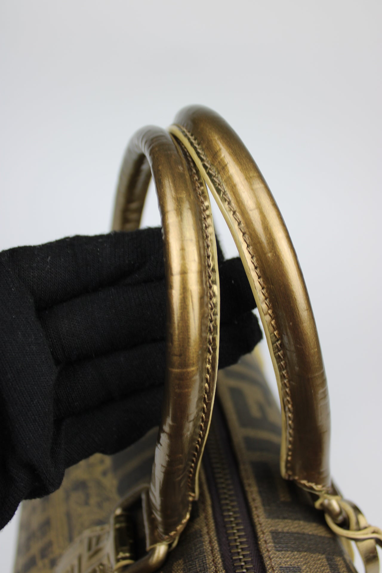 Fendi Zucca Spalmati Palazzo Print Boston Bag 2007