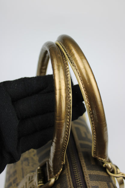 Fendi Zucca Spalmati Palazzo Print Boston Bag 2007