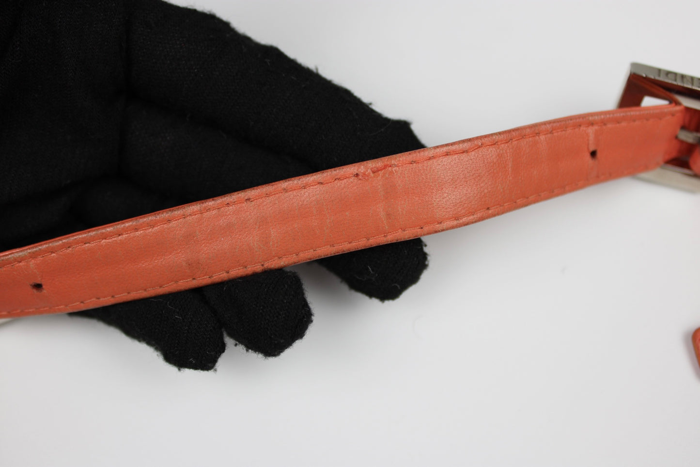 Fendi Leather Croissant Baguette Bag Coral