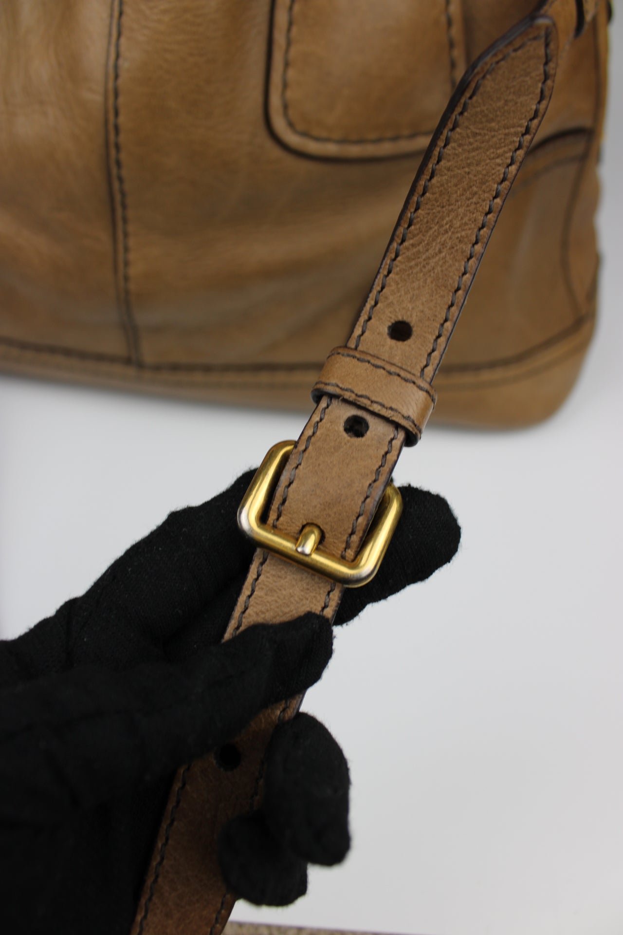 Prada Cervo Bowling Hobo 2-Way Bag