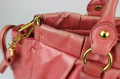 Pre-owned Miu Miu Vitello Lux Pink 2-Way Tote Bag