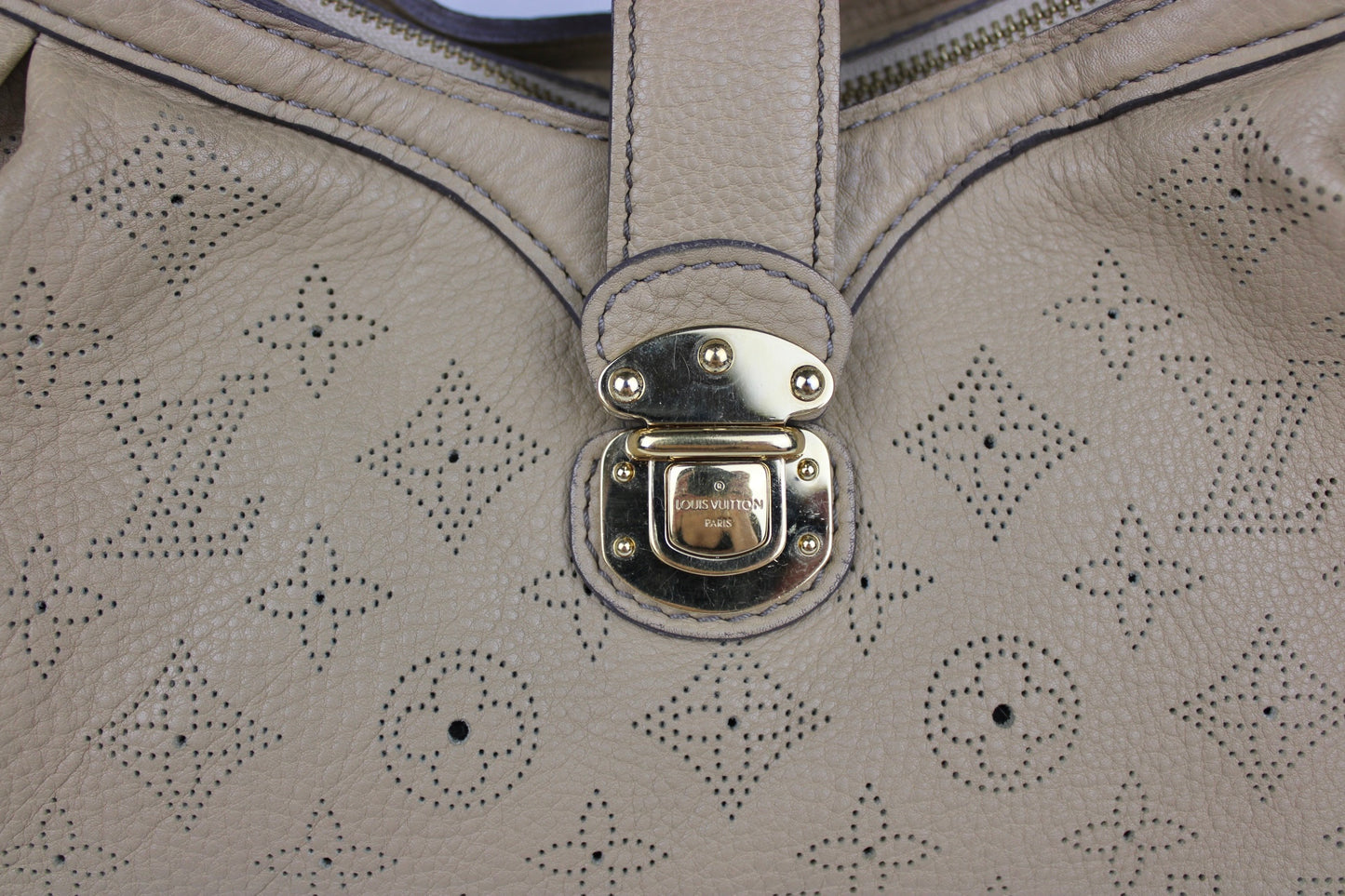 Louis Vuitton Leather Mahina Biscuit Monogram 2-Way Bag 2009
