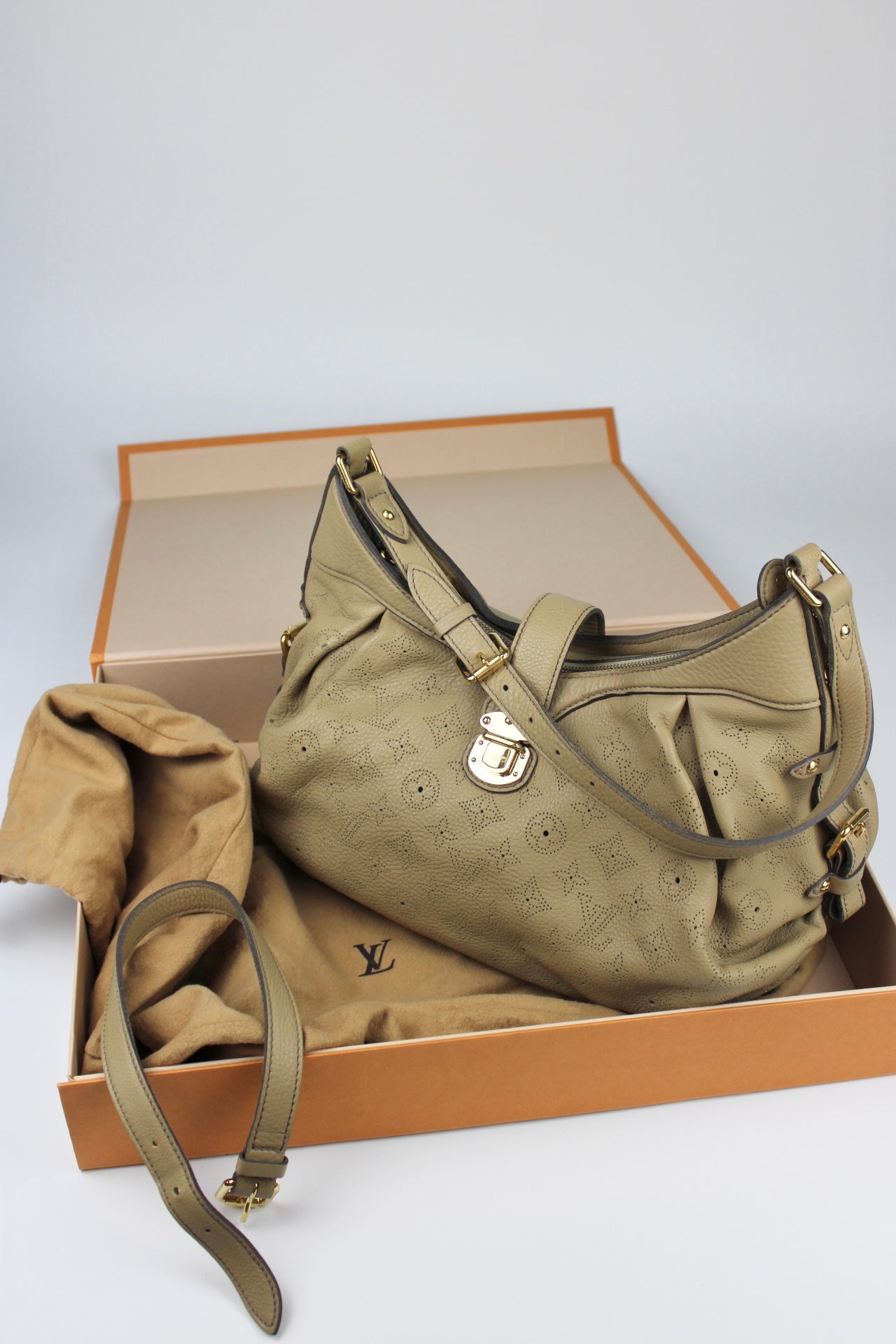 Louis Vuitton Leather Mahina Biscuit Monogram 2-Way Bag 2009