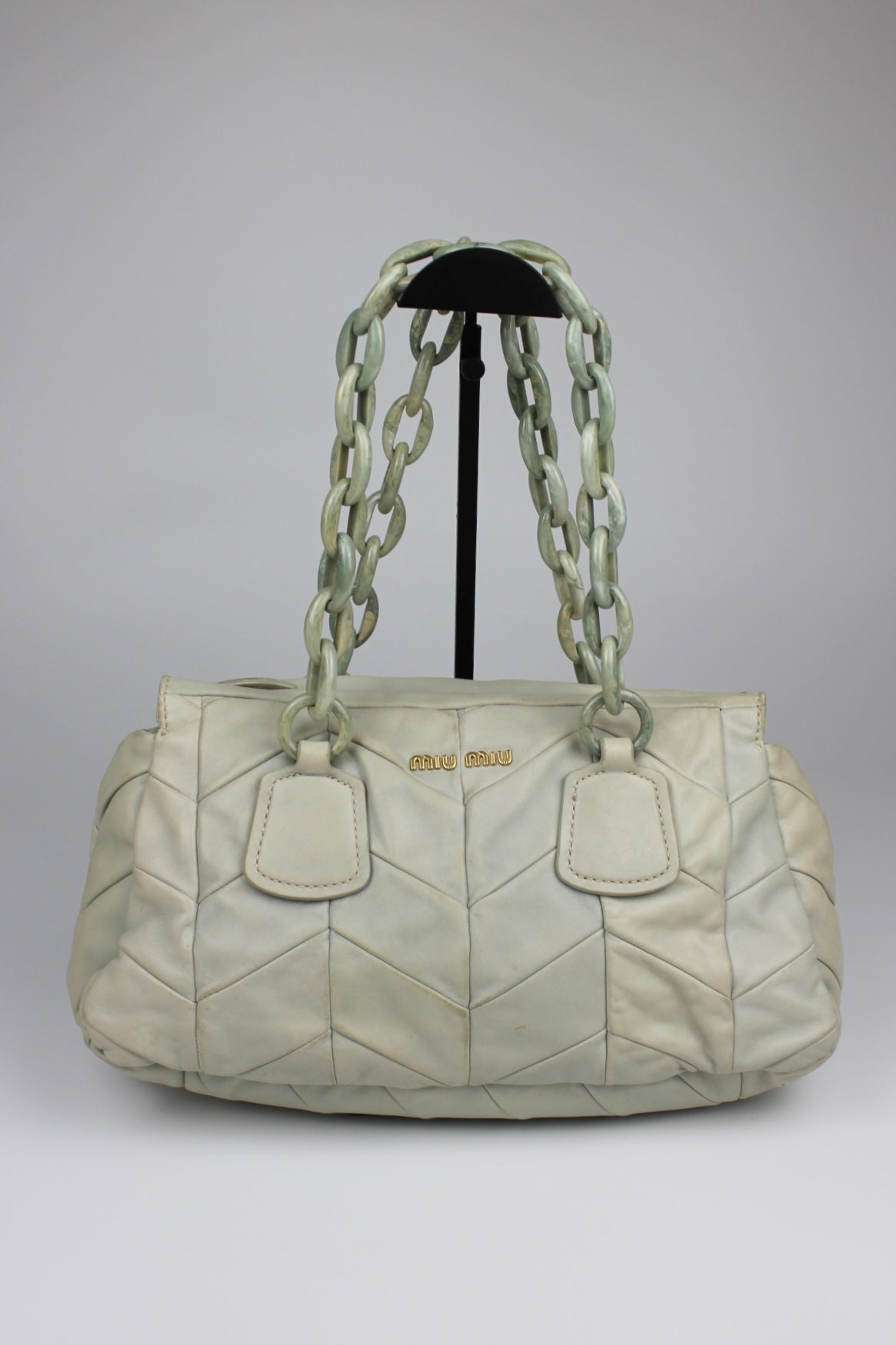 Miu Miu Leather Marbled Strap Shoulder Bag