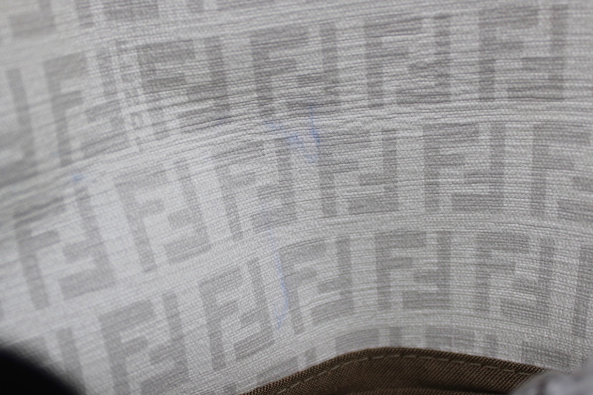 Fendi Zucchino Chain Strap Mini Baguette Bag