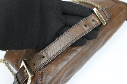 Fendi Leather 2-Way Chain Strap Baguette Bag