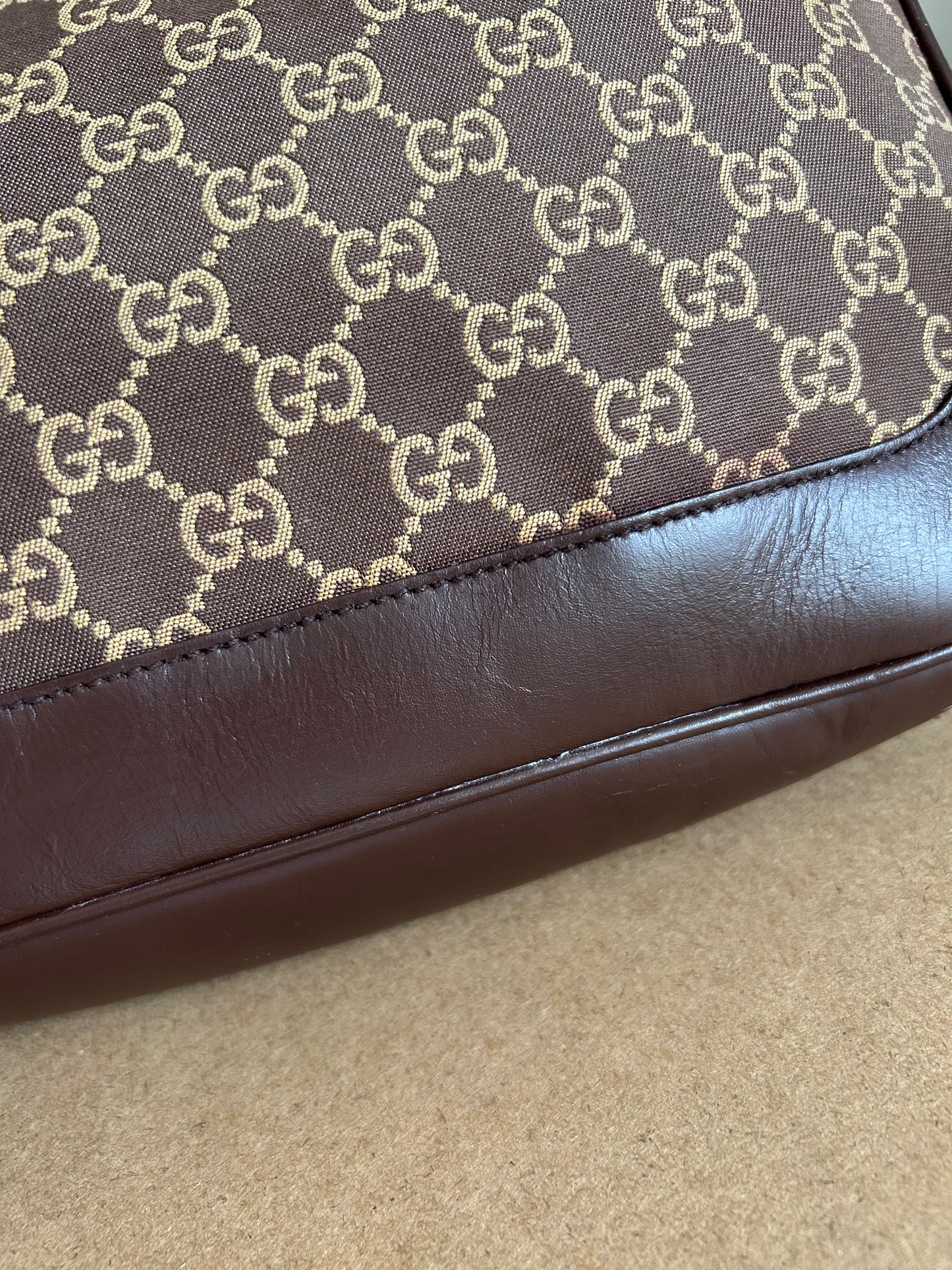Gucci Monogram Bamboo Shoulder Bag
