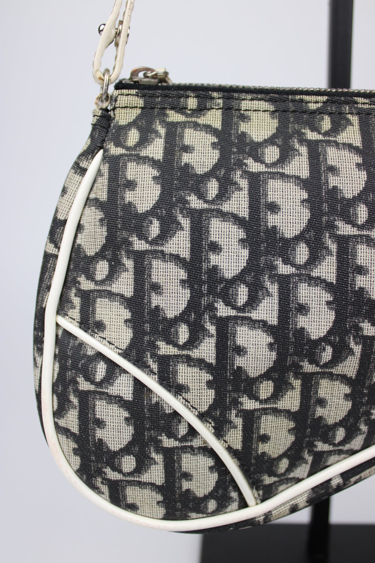 Pre-owned Dior Blue Monogram Mini Saddle Bag 2002