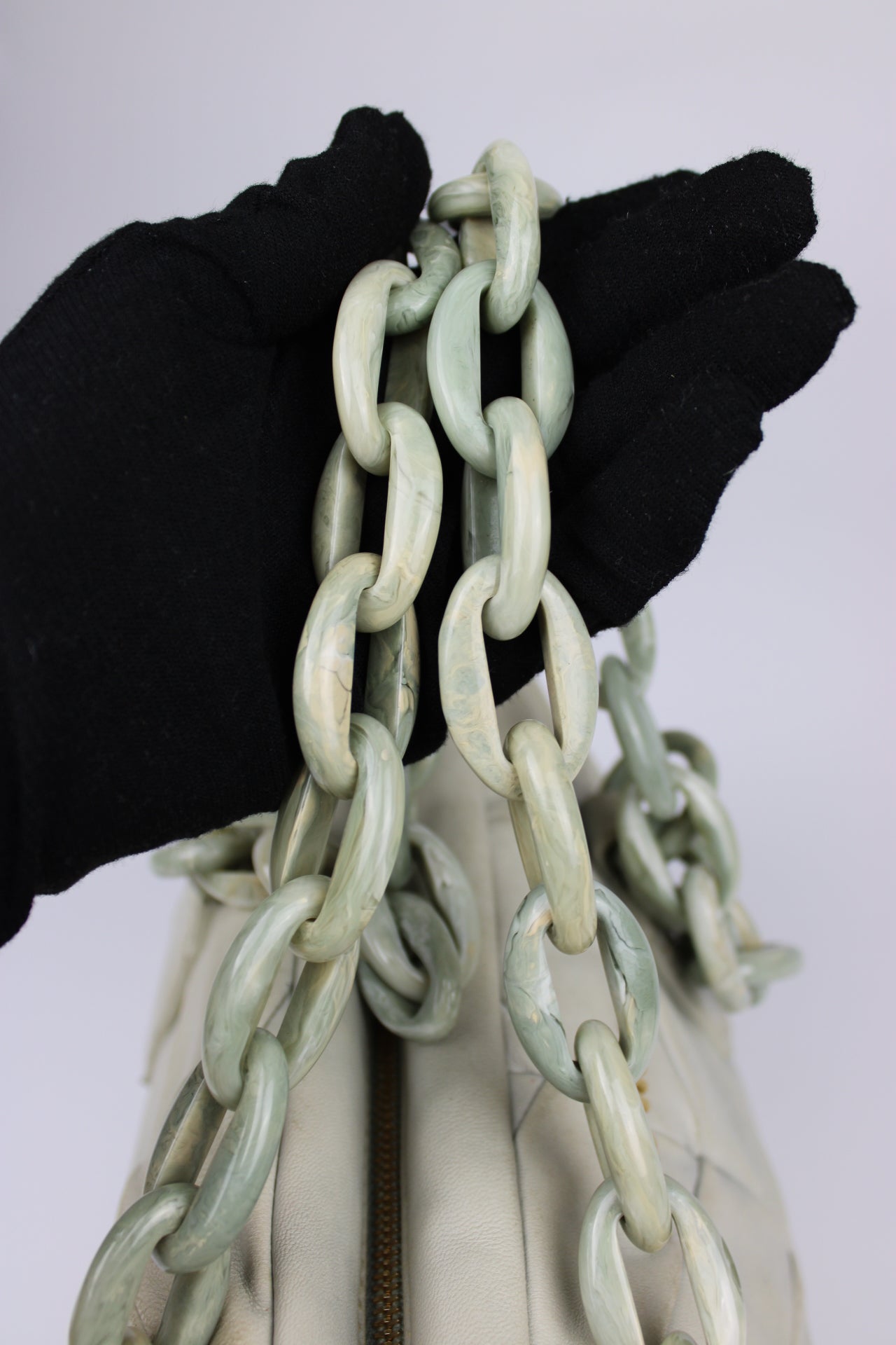 Miu Miu Leather Marbled Strap Shoulder Bag
