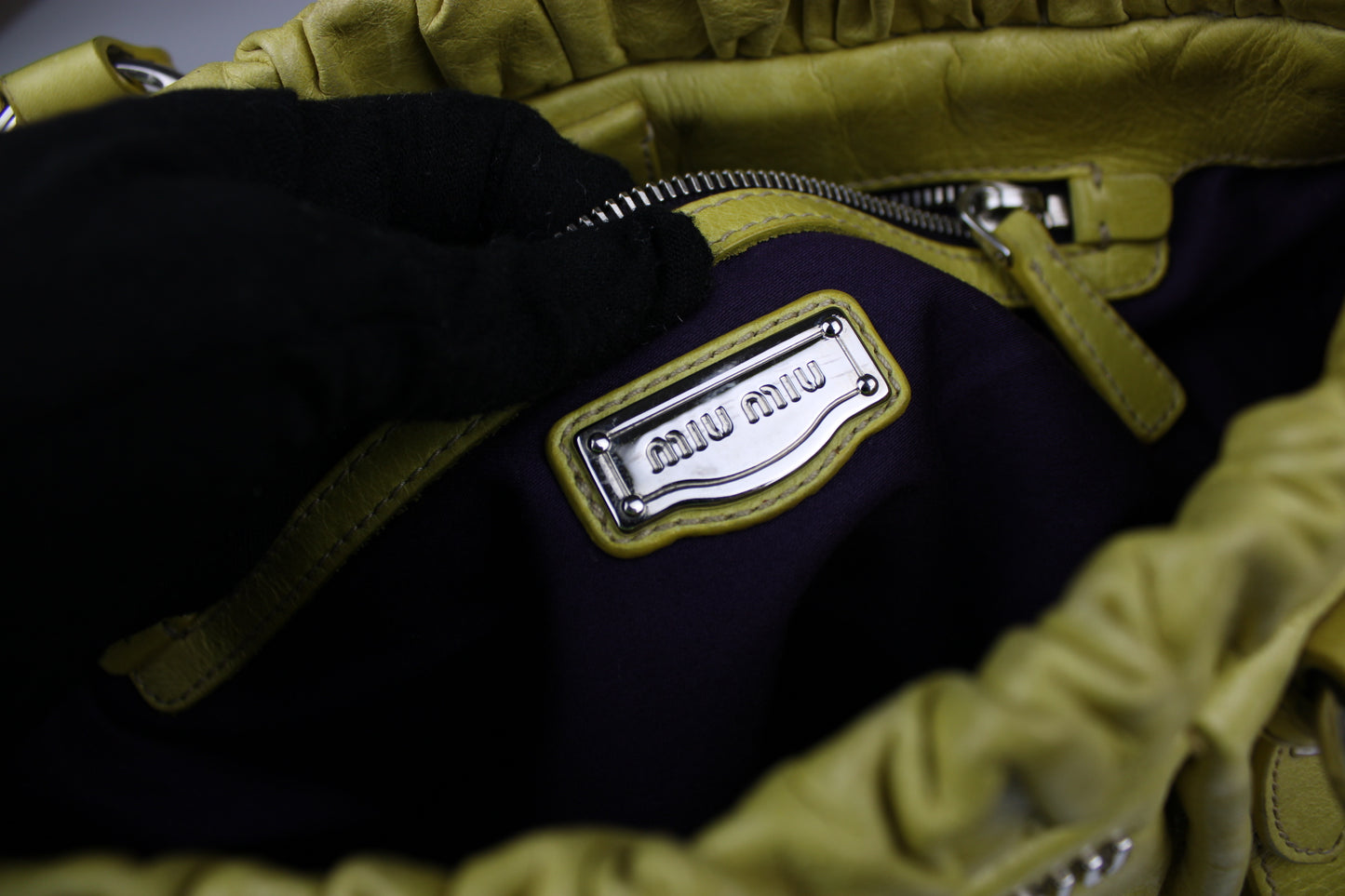 Miu Miu Yellow Vitello 2-Way Bag