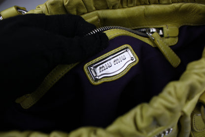 Miu Miu Yellow Vitello 2-Way Bag