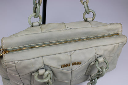 Miu Miu Leather Marbled Strap Shoulder Bag