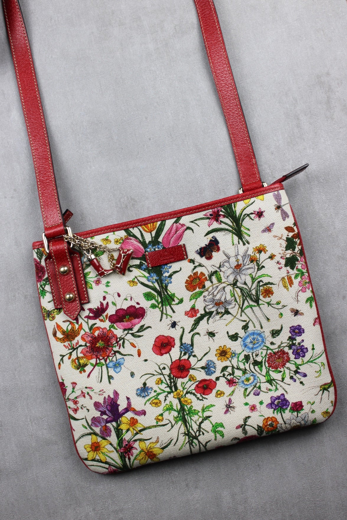 Gucci Floral Charm Cross Body Bag