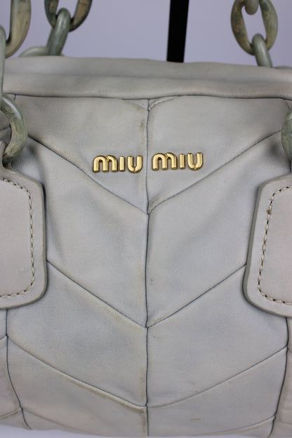 Miu Miu Leather Marbled Strap Shoulder Bag