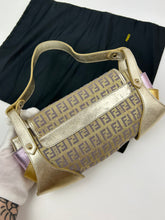 Load image into Gallery viewer, Fendi Zucchino Metallic Leopard Print Compilation Bag
