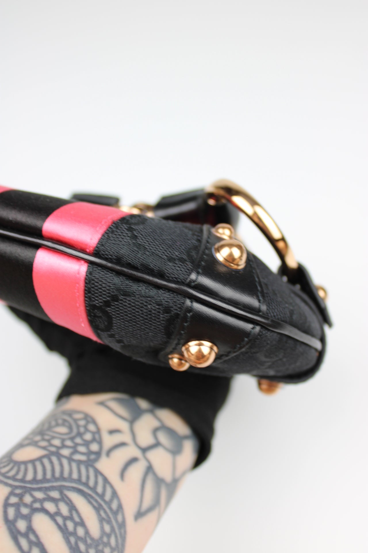 Gucci Monogram Horsebit Mini Pochette Bag
