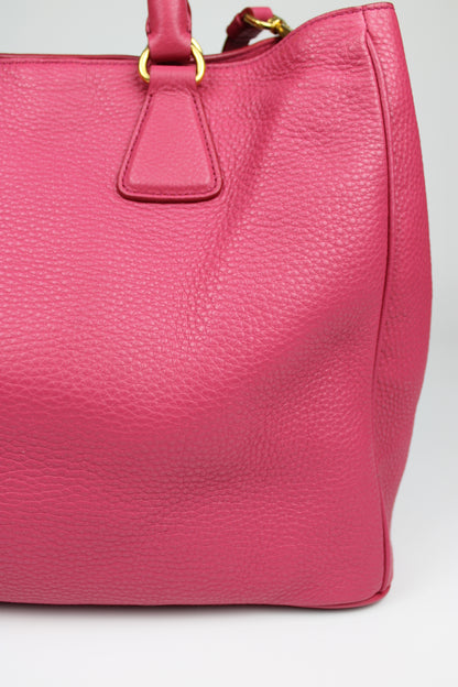 Prada Vitello Daino 2-Way Pink Tote Bag
