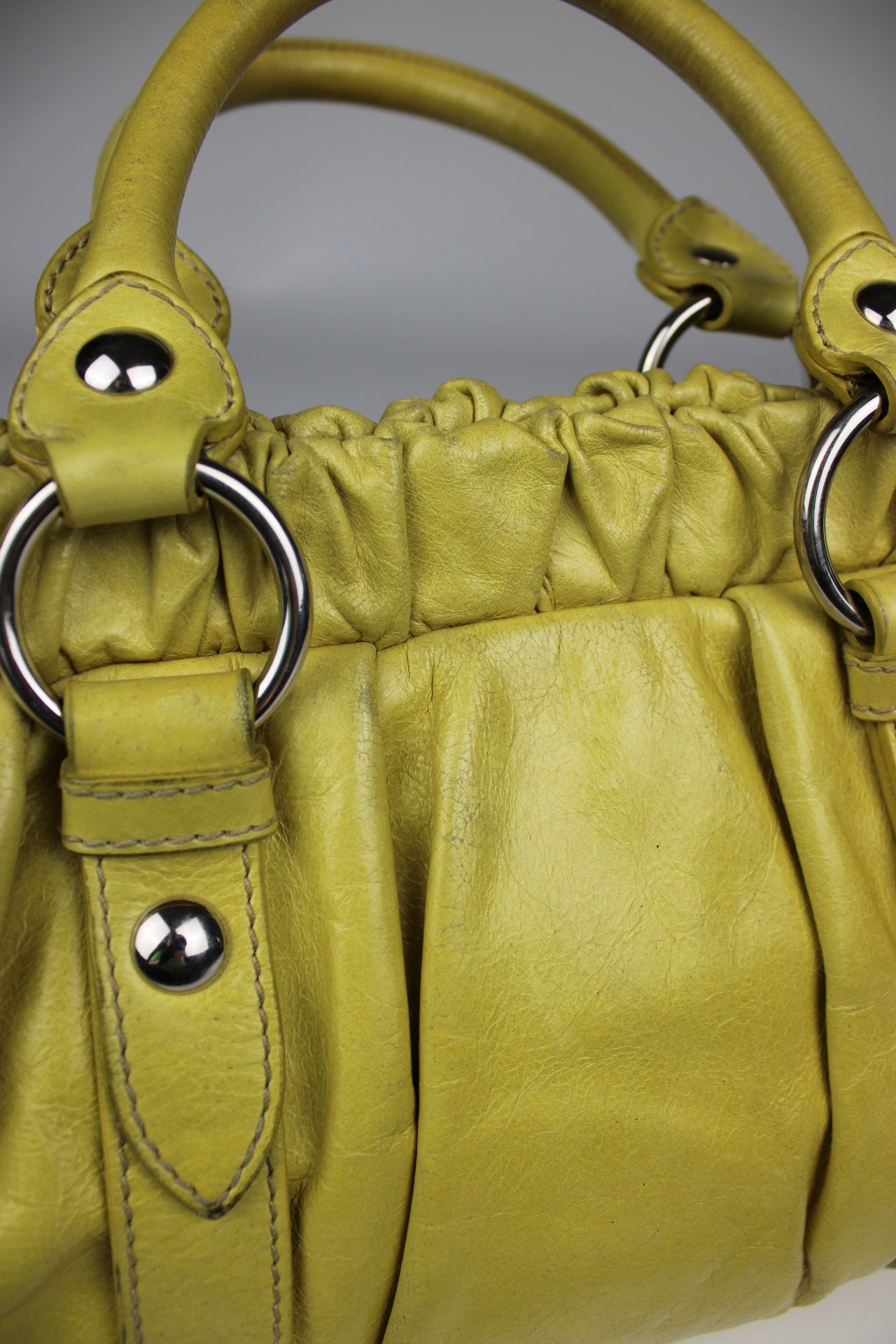 Miu Miu Yellow Vitello 2-Way Bag