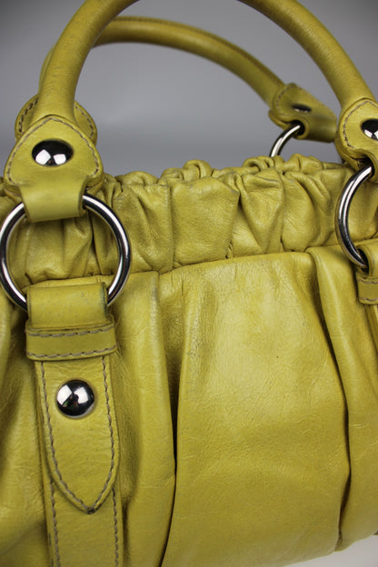 Miu Miu Yellow Vitello 2-Way Bag