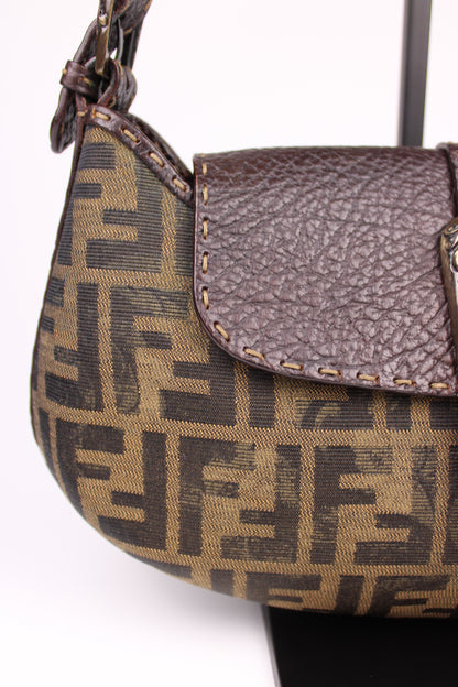 Fendi Zucca Tobacco Stondata Shoulder Bag 2007 (With Receipt)