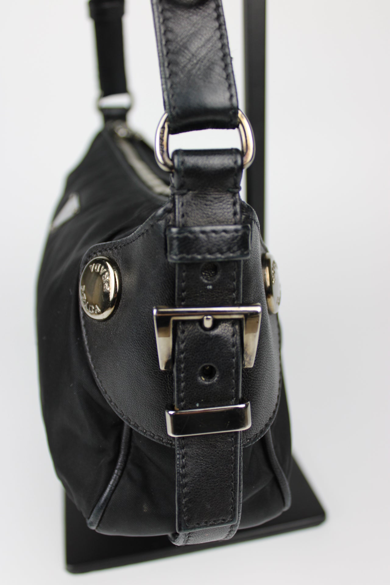 Prada Nylon & Leather Shoulder Bag